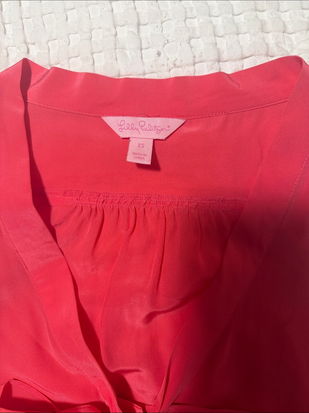 Lilly Pulitzer Coral Pink V-Neck Blouse